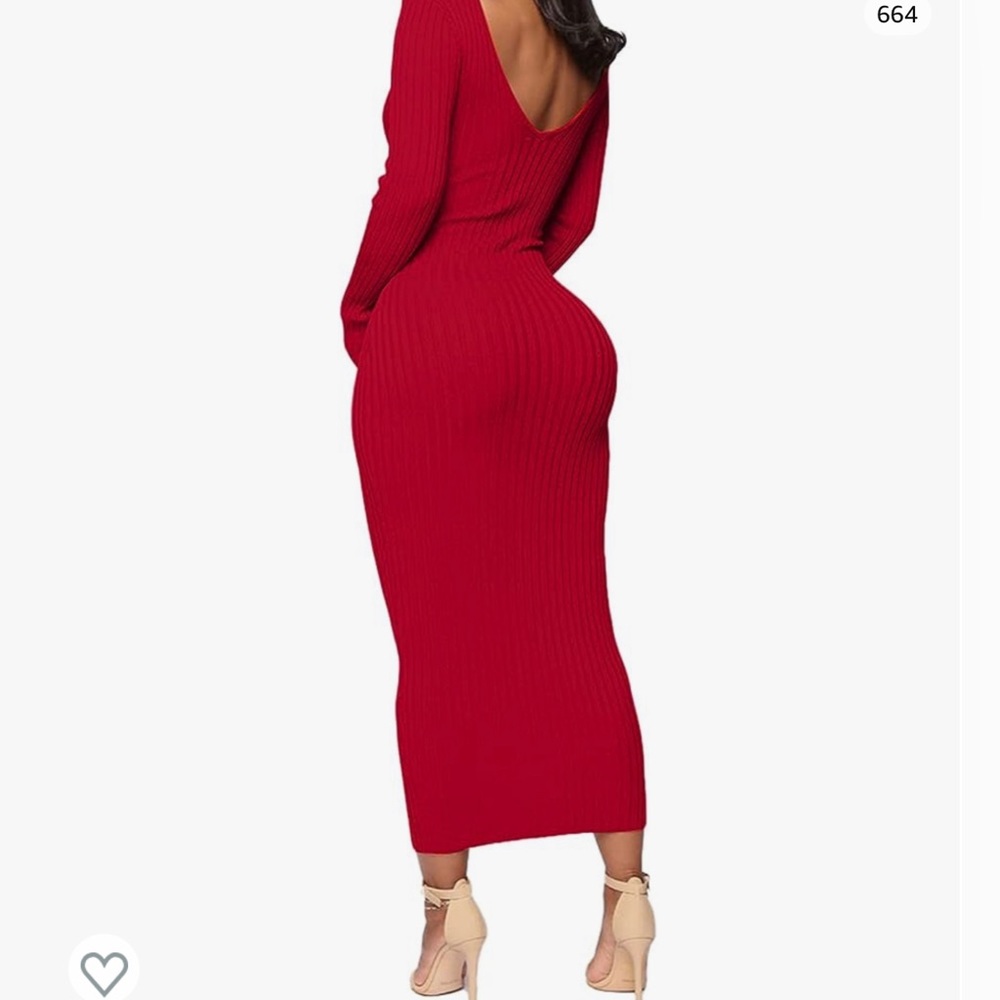Red Hera collection midi dress - Picture 4 of 10